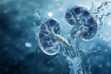 Obraz premium Vasopressin's impact on water conservation in the kidneys.