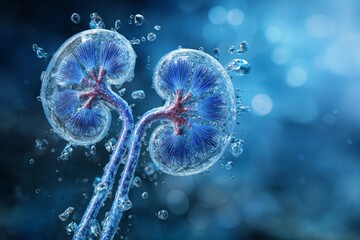 Obraz premium Vasopressin's impact on water conservation in the kidneys.