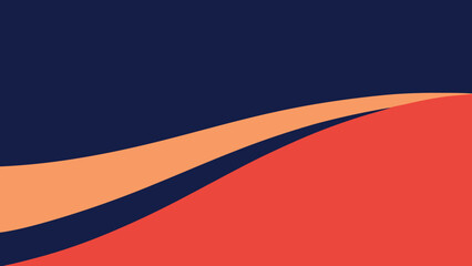 Abstract Wavy Shapes In Navy Blue Orange And Red background