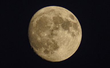 Waxing gibbous moon at 95% in Palermo, Sicily, Italy.
