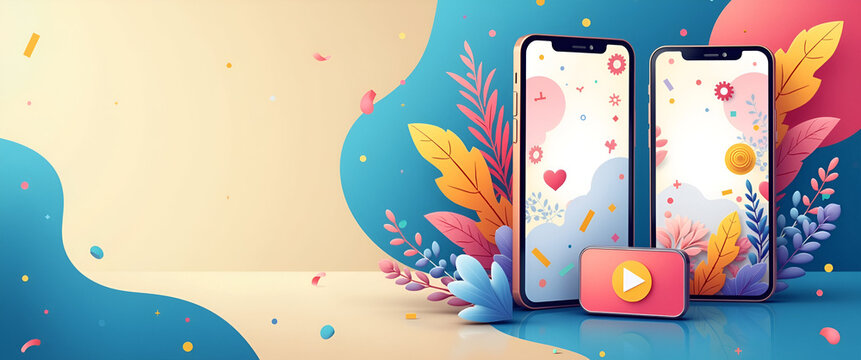 Dynamic Social Campaign Mockup Design: Vibrant Visuals & Engaging Layout for Effective Digital Marketing & Brand Promotion Strategies in Photo Stock Concept