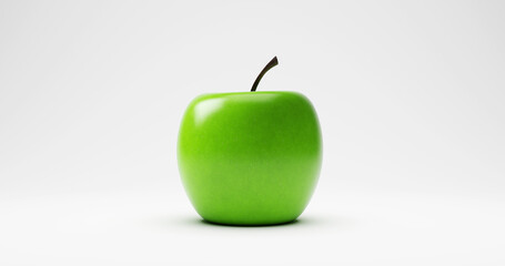 Perfect Green Apple Isolated on Clean White Background