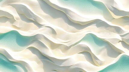 Obraz premium Abstract wavy cream and teal texture background.