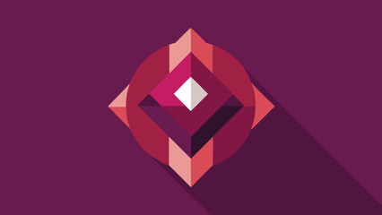 Geometric Abstract Symbol with Diamond Shape and Burgundy Background icon logo