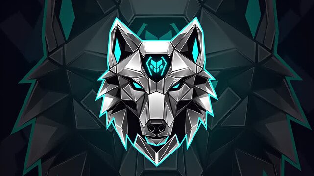 Metallic wolf head with glowing accents on a textured background