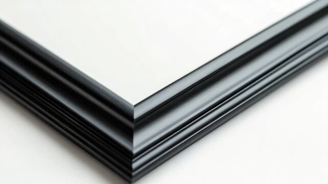 A close-up shot of a picture frame on a table, suitable for use in various contexts such as interior design, photography, or art