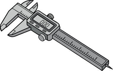 Metal caliper measuring tool isolated on a white background for precise engineering and construction work
