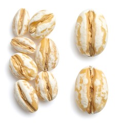 Hulled seeds arranged in a 3D display