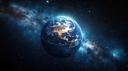High-resolution close-up of Earth glowing with vivid