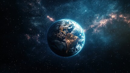 Fototapeta premium High-resolution close-up of Earth glowing with vivid