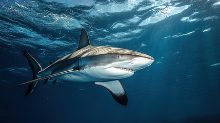 Fototapeta premium High-resolution shot of a shark circling