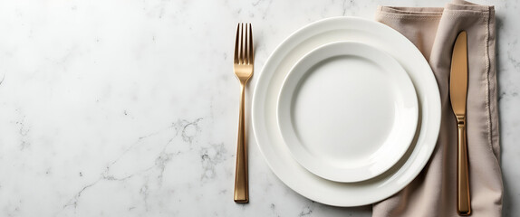 Photo realistic plate and napkin icon with customizable text area for dinner settings and culinary themes - perfect for food-related designs.