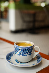 A cup of coffee. Kopitiam, traditional coffeeshop popular in Malaysia