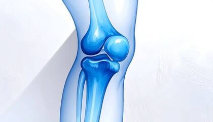 Knee joint anatomy, transparent bones