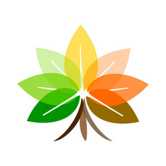 Colorful Abstract Leaf Logo Design