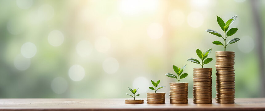 Elegant Visual Concept of Ethical Wealth Management: Socially Responsible Investments, Risk Diversification, Prudent Fiscal Planning for Enduring Asset Growth - Empty Space Left