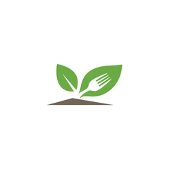 eco bites logo, health nature food vector design, spoon fork and leaf logo, eco food, hrealthy food menu, vegan lover, vegeterians, 