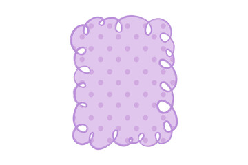 A purple textured background with small dots and a wavy border frame, isolated on transparent background