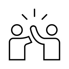 Simple teamwork icon in minimal style. Vector illustration of people symbol, suitable for collaboration, partnership, business, success, and community concepts.