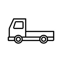 Simple truck icon in minimal design. Vector illustration of delivery vehicle symbol, suitable for shipping, logistics, cargo, transport, and transportation concepts.