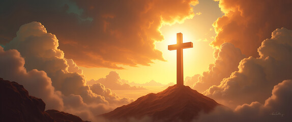 Present sophisticated Ascension Day art display visuals that creatively depict transformative biblical narratives through innovative graphic artistry refined design elements and inspiring visual story