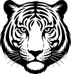 tiger head black silhouette Vector illustration