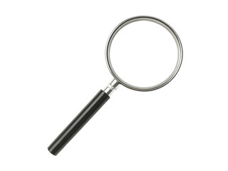 Versatile magnifying glass with a chic black handle suitable for various tasks isolated on white background PNG