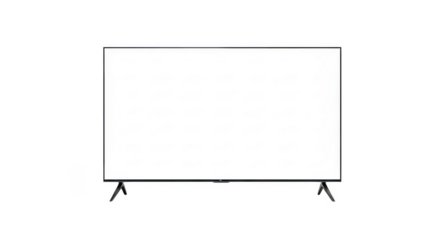 Television with a blank white screen isolated on transparent background