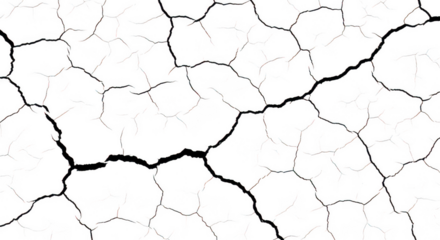 Cracked pixelated monochrome grid isolated on transparent background