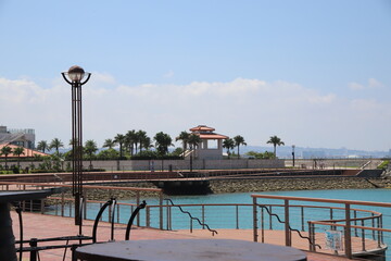 海辺のテラス席