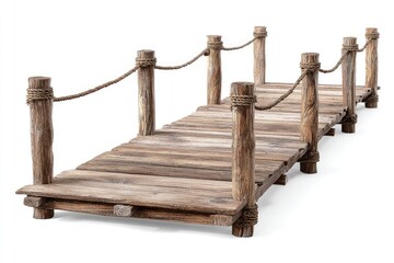 Obraz premium Wooden footbridge spanning distance