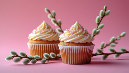 Pastel Pink Cream Easter Still Life Simple