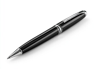 Black ballpoint pen, angled view