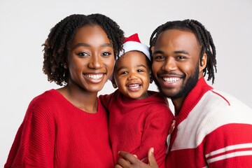 Joyful Black Family Celebrating Christmas Together - Portrait