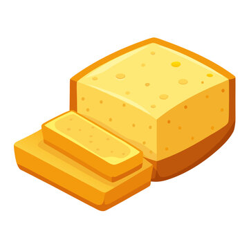 Delicious sliced cornbread loaf with melty butter served on a white surface