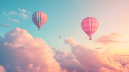 Naklejka premium hot air balloon in flight