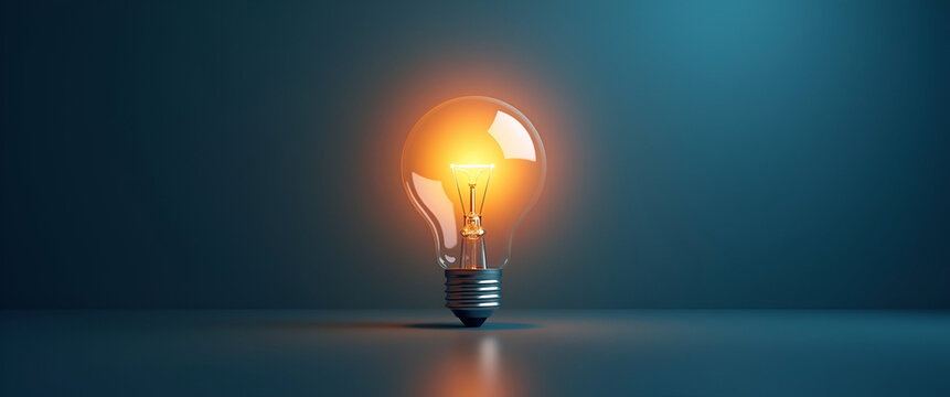Photo realistic lightbulb icon with copy space for infographics, ideal for conveying educational concepts and knowledge insights visually.