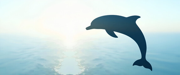 Photo realistic double exposure of a dolphin silhouette and a savings account symbolizing secure savings and financial planning, with ample copy space for text.