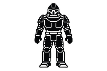 Scifi Armor in Black and White on White Background
