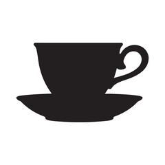 Tea Cup Silhouette icon on white Background. vector illustration EPS 10