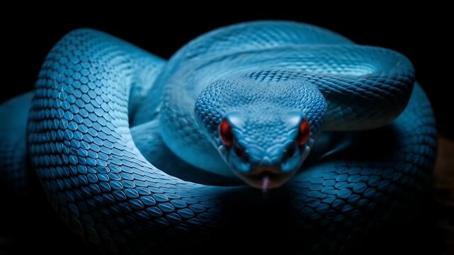 Stunning Blue Snake with Red Eyes concept inspired by Stunning Blue Snake with Red