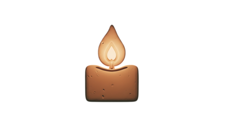 3d inner peace clay icons burning candle icon isolated on transparent background