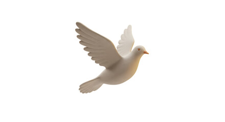 Obraz premium 3d inner peace clay icons white dove flying isolated on transparent background
