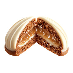 gingerbread cookie with smooth white chocolate coating
