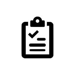 Fototapeta premium Check mark symbol on clipboard for goal achievement planning and daily task organization layout