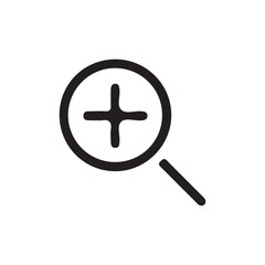 vector illustration of a magnifying glass with a sign