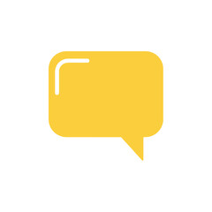 Naklejka premium A simple, clean, and modern yellow speech bubble icon on a white background.