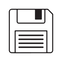 Floppy disk icon, retro save symbol for files and data storage