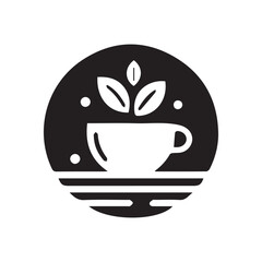 2d tea drink logo with white background