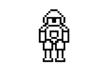 Stylized Lunar Lander Icon with Starburst on White Background Design © Bably